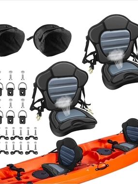 Kayak Seat Thickened Padded Kayak Seat Extra Thick Padded Sit-On-Top Canoe2Seat